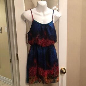 Poetry Feather Print Dress